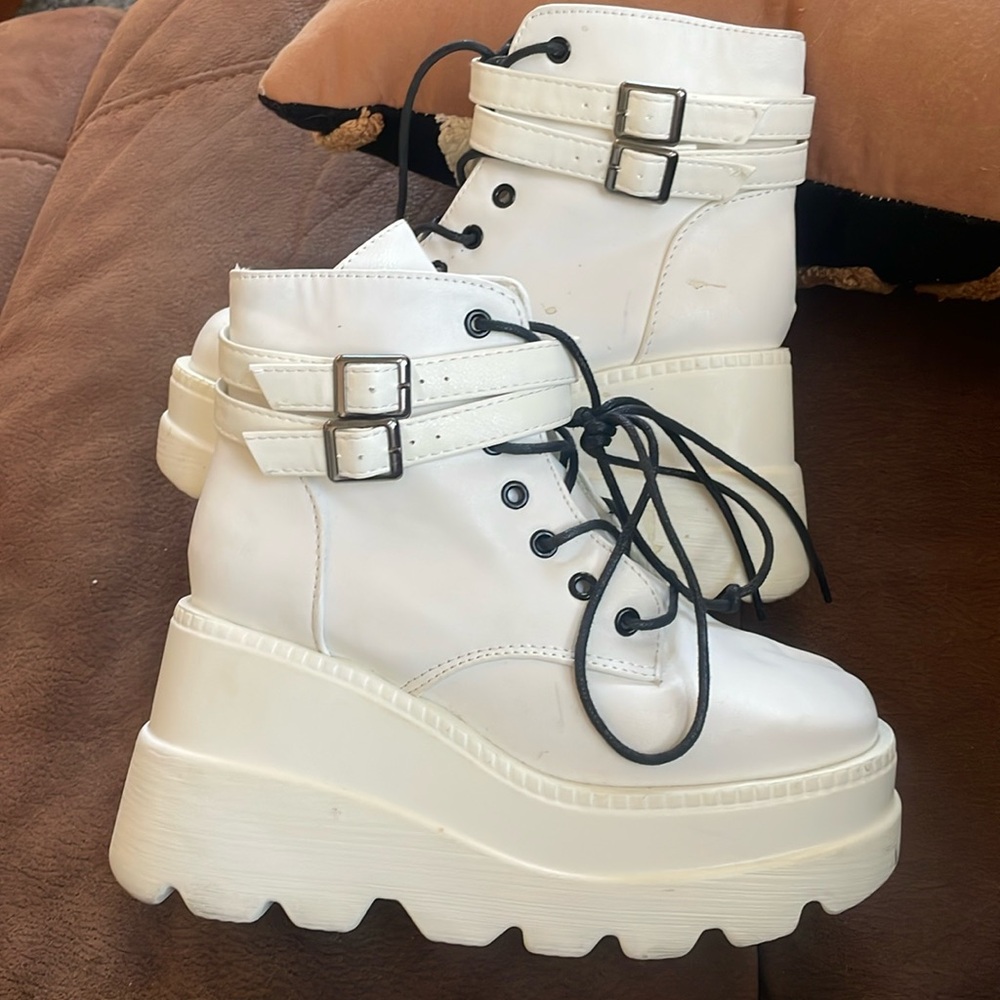 White platform shoes